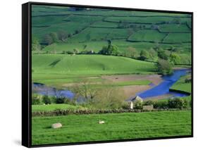 View to River at Reeth, Swaledale, Yorkshire Dales National Park, Yorkshire, England, UK, Europe-Jean Brooks-Framed Stretched Canvas