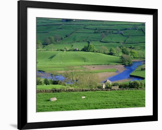 View to River at Reeth, Swaledale, Yorkshire Dales National Park, Yorkshire, England, UK, Europe-Jean Brooks-Framed Photographic Print