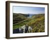 View to Sea and Beach from Coast Path Near Lower Solva, Pembrokeshire, Wales, United Kingdom-Lee Frost-Framed Photographic Print