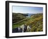 View to Sea and Beach from Coast Path Near Lower Solva, Pembrokeshire, Wales, United Kingdom-Lee Frost-Framed Photographic Print