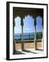 View to Sea Through Moorish Arches at Palacio De Valle, Cienfuegos, Cuba, West Indies-Lee Frost-Framed Photographic Print