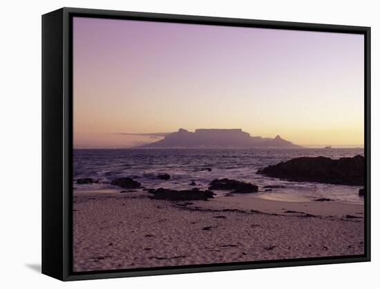 View to Table Mountain from Bloubergstrand, Cape Town, South Africa, Africa-Yadid Levy-Framed Stretched Canvas