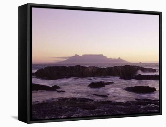 View to Table Mountain from Bloubergstrand, Cape Town, South Africa, Africa-Yadid Levy-Framed Stretched Canvas