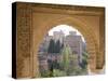 View to the Alhambra Through Arch in Gardens of the Generalife, Granada, Andalucia-Ruth Tomlinson-Stretched Canvas