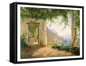 View to the Amalfi Coast-Carl Frederic Aagaard-Framed Stretched Canvas