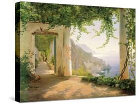 View to the Amalfi Coast-Carl Frederic Aagaard-Stretched Canvas