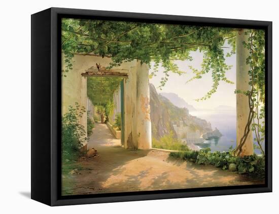 View to the Amalfi Coast-Carl Frederic Aagaard-Framed Stretched Canvas