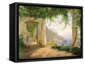 View to the Amalfi Coast-Carl Frederic Aagaard-Framed Stretched Canvas