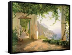 View to the Amalfi Coast-Carl Frederic Aagaard-Framed Stretched Canvas