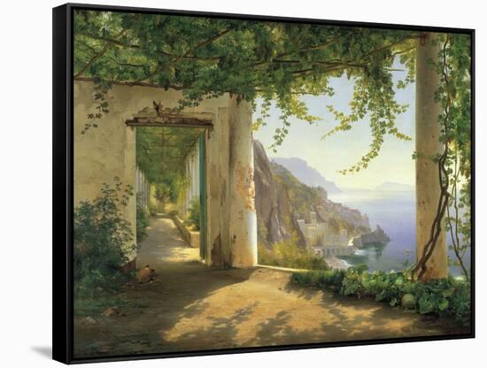 View to the Amalfi Coast-Carl Frederic Aagaard-Framed Stretched Canvas