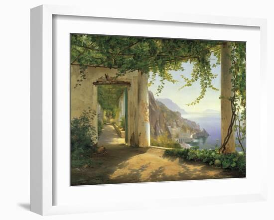 View to the Amalfi Coast-Carl Frederic Aagaard-Framed Art Print