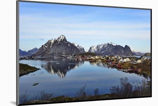 View to the Bay and the Fishing Village Reine, Lofoten-Stefan Sassenrath-Mounted Photographic Print