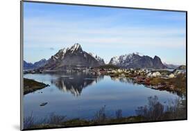 View to the Bay and the Fishing Village Reine, Lofoten-Stefan Sassenrath-Mounted Photographic Print