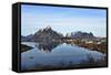 View to the Bay and the Fishing Village Reine, Lofoten-Stefan Sassenrath-Framed Stretched Canvas