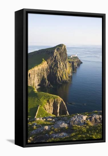 View to the Clifftop Lighthouse at Neist Point-Ruth Tomlinson-Framed Stretched Canvas