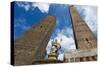 View to the Famous Asiinelli and Garisenda Towers in Bologna Italy.-Dmitry Chulov-Stretched Canvas