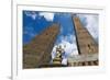 View to the Famous Asiinelli and Garisenda Towers in Bologna Italy.-Dmitry Chulov-Framed Photographic Print