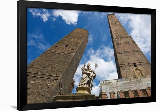 View to the Famous Asiinelli and Garisenda Towers in Bologna Italy.-Dmitry Chulov-Framed Photographic Print