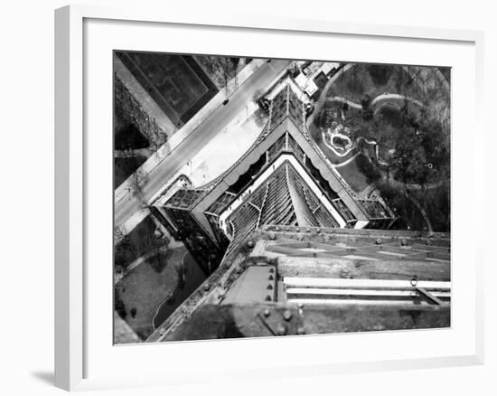 View to the Ground from the Heights of the Eiffel Tower-null-Framed Photo