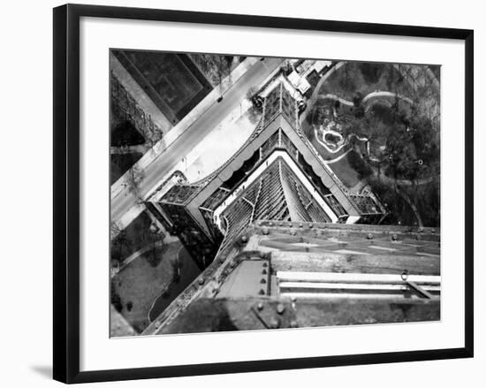 View to the Ground from the Heights of the Eiffel Tower-null-Framed Photo