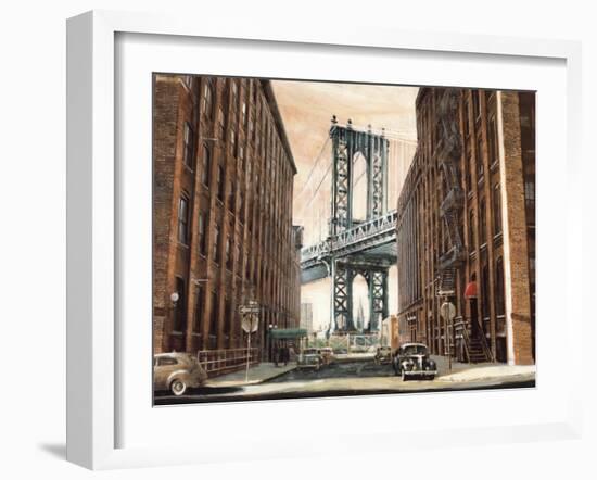 View to the Manhattan Bridge-Matthew Daniels-Framed Art Print