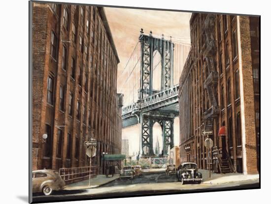 View to the Manhattan Bridge-Matthew Daniels-Mounted Art Print