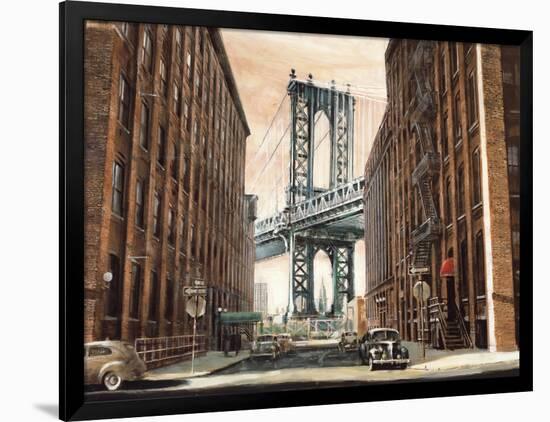 View to the Manhattan Bridge-Matthew Daniels-Framed Art Print