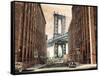 View to the Manhattan Bridge-Matthew Daniels-Framed Stretched Canvas