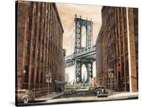 View to the Manhattan Bridge-Matthew Daniels-Stretched Canvas