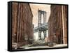 View to the Manhattan Bridge-Matthew Daniels-Framed Stretched Canvas