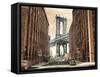 View to the Manhattan Bridge-Matthew Daniels-Framed Stretched Canvas