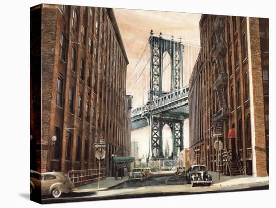 View to the Manhattan Bridge-Matthew Daniels-Stretched Canvas