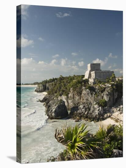 View to the North and El Castillo at the Mayan Ruins of Tulum, Quintana Roo-Richard Maschmeyer-Stretched Canvas