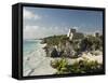 View to the North and El Castillo at the Mayan Ruins of Tulum, Quintana Roo-Richard Maschmeyer-Framed Stretched Canvas