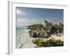 View to the North and El Castillo at the Mayan Ruins of Tulum, Quintana Roo-Richard Maschmeyer-Framed Photographic Print