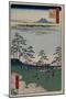 View to the North from Asukayama (One Hundred Famous Views of Ed), 1856-1858-Utagawa Hiroshige-Mounted Giclee Print