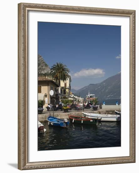 View to the North from the Old Harbour Side, Limone, Lake Garda, Italian Lakes, Lombardy, Italy-James Emmerson-Framed Photographic Print