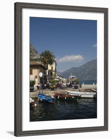 View to the North from the Old Harbour Side, Limone, Lake Garda, Italian Lakes, Lombardy, Italy-James Emmerson-Framed Photographic Print