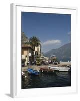 View to the North from the Old Harbour Side, Limone, Lake Garda, Italian Lakes, Lombardy, Italy-James Emmerson-Framed Photographic Print