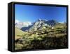 View to the Ober Gabelhorn, Sheep in Foreground, Zermatt, Valais, Switzerland-Ruth Tomlinson-Framed Stretched Canvas