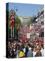 View to the Royal Palace, Norwegian National Day (17th May) Oslo, Norway, Scandinavia, Europe-Gavin Hellier-Stretched Canvas