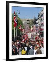 View to the Royal Palace, Norwegian National Day (17th May) Oslo, Norway, Scandinavia, Europe-Gavin Hellier-Framed Photographic Print