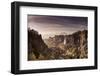 View to the Schrammsteinen of the Bastei-Jorg Simanowski-Framed Photographic Print