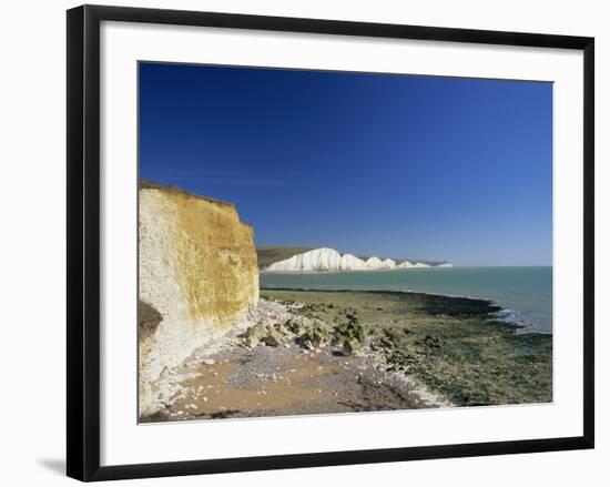 View to the Seven Sisters from Beach Below Seaford Head, East Sussex, England, United Kingdom-Tomlinson Ruth-Framed Photographic Print