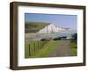 View to the Seven Sisters from Seaford Head, East Sussex, England, UK-Ruth Tomlinson-Framed Photographic Print