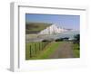 View to the Seven Sisters from Seaford Head, East Sussex, England, UK-Ruth Tomlinson-Framed Photographic Print