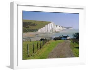 View to the Seven Sisters from Seaford Head, East Sussex, England, UK-Ruth Tomlinson-Framed Photographic Print