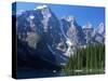 View to the Wenkchemna Peaks from the Shore of Moraine Lake, Banff National Park, Alberta, Canada-Ruth Tomlinson-Stretched Canvas