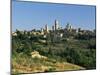 View to Town Across Agricultural Landscape, San Gimignano, Tuscany, Italy-Ruth Tomlinson-Mounted Photographic Print