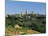 View to Town Across Agricultural Landscape, San Gimignano, Tuscany, Italy-Ruth Tomlinson-Mounted Photographic Print